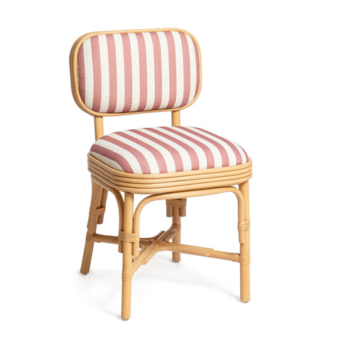 Odette Devereux Striped Performance Linen &amp; Rattan Dining Chair - image 1