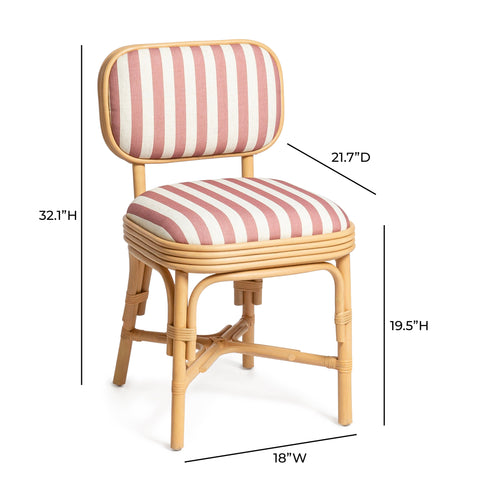Odette Devereux Striped Performance Linen &amp; Rattan Dining Chair - image 8