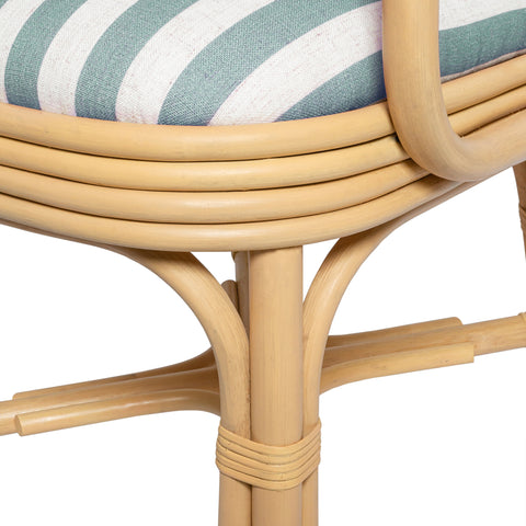 Odette Devereux Striped Performance Linen &amp; Rattan Dining Armchair - image 6