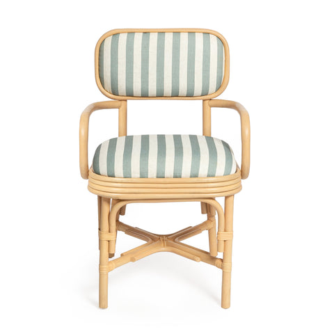 Odette Devereux Striped Performance Linen &amp; Rattan Dining Armchair - image 3