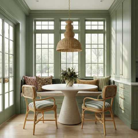 Odette Devereux Striped Performance Linen &amp; Rattan Dining Armchair - image 2