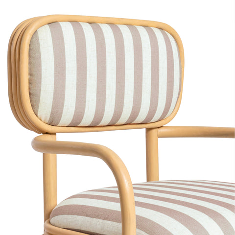 Odette Devereux Striped Performance Linen &amp; Rattan Dining Armchair - image 7