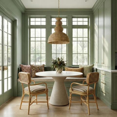 Odette Devereux Striped Performance Linen &amp; Rattan Dining Armchair - image 2