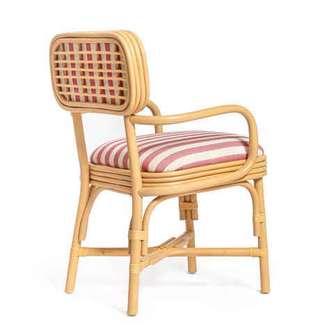 Odette Devereux Striped Performance Linen &amp; Rattan Dining Armchair - image 4