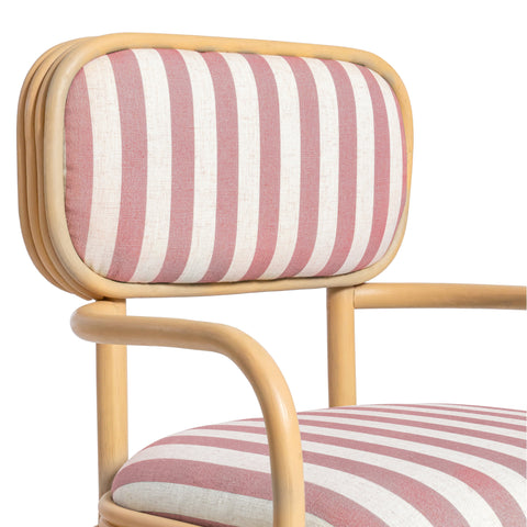 Odette Devereux Striped Performance Linen &amp; Rattan Dining Armchair - image 6