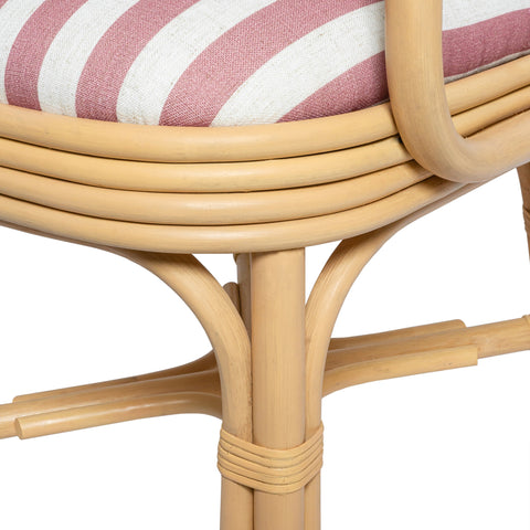 Odette Devereux Striped Performance Linen &amp; Rattan Dining Armchair - image 7