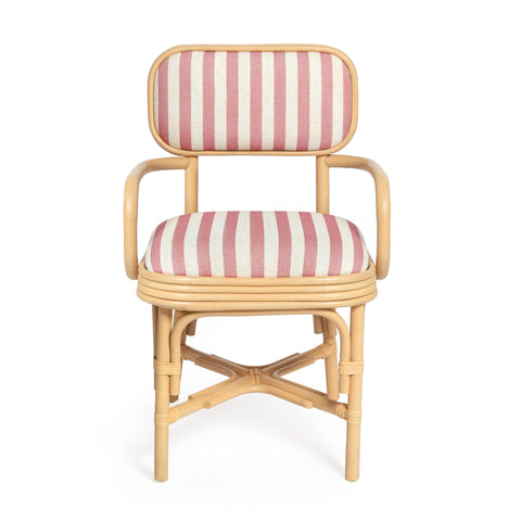 Odette Devereux Striped Performance Linen &amp; Rattan Dining Armchair - image 3