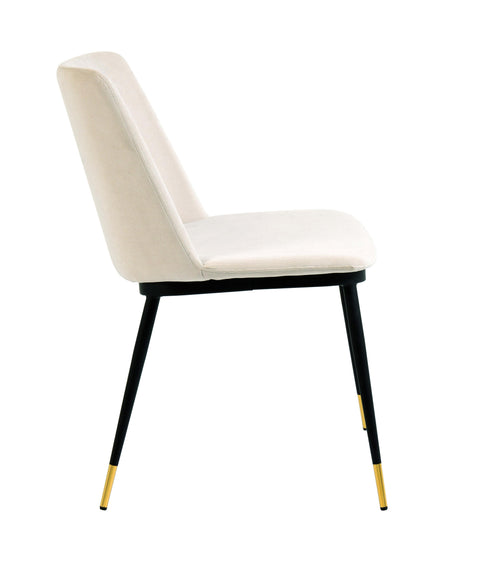 Tammy Cream Velvet Chair - Gold Legs (Set of 2)