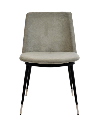 Tammy Grey Velvet Chair - Silver Legs (Set of 2)