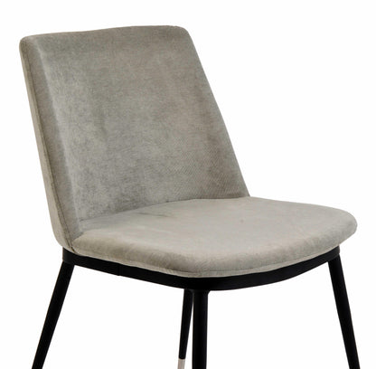 Tammy Grey Velvet Chair - Silver Legs (Set of 2)