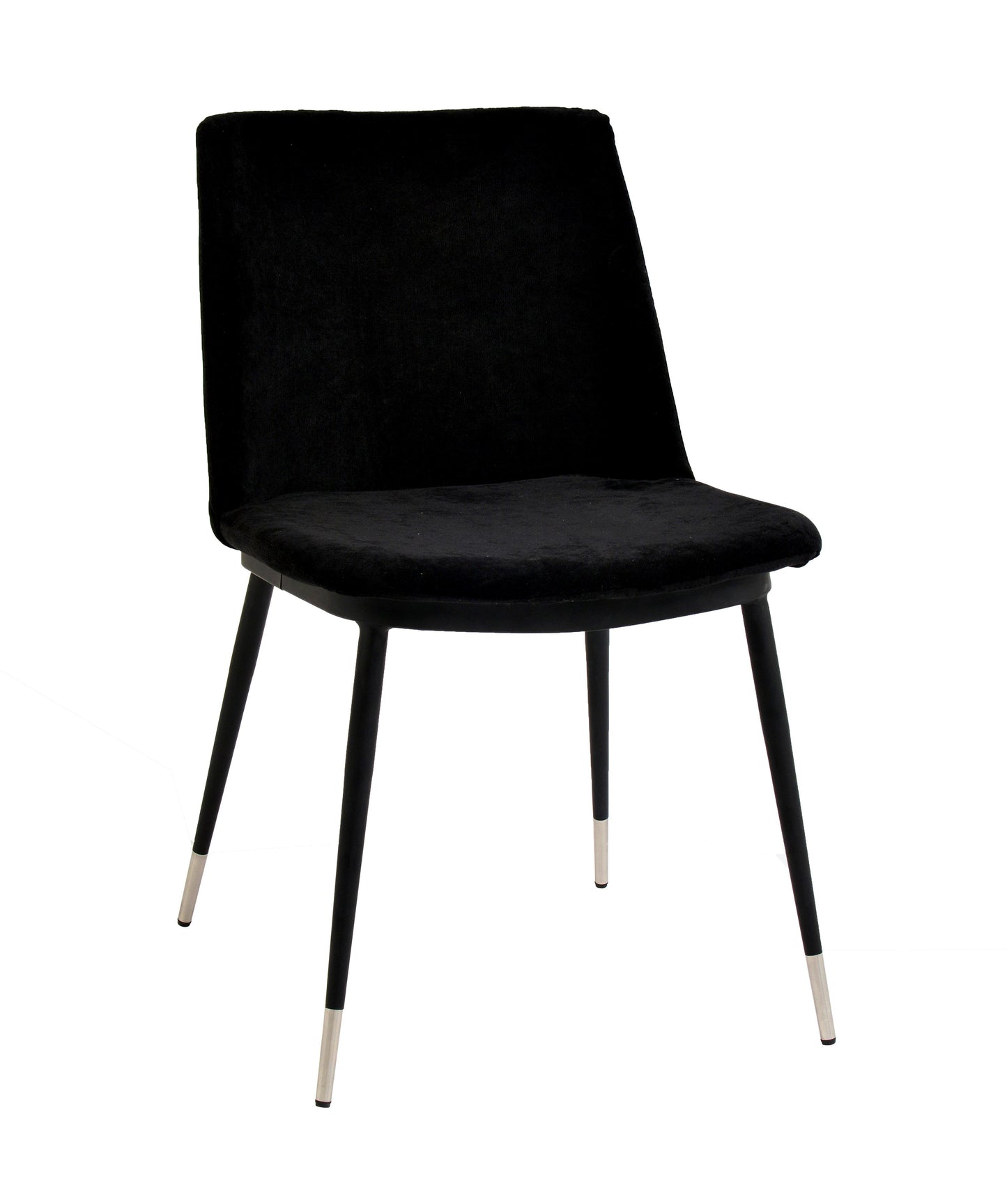 tammy black velvet chair - silver legs (set of 2)