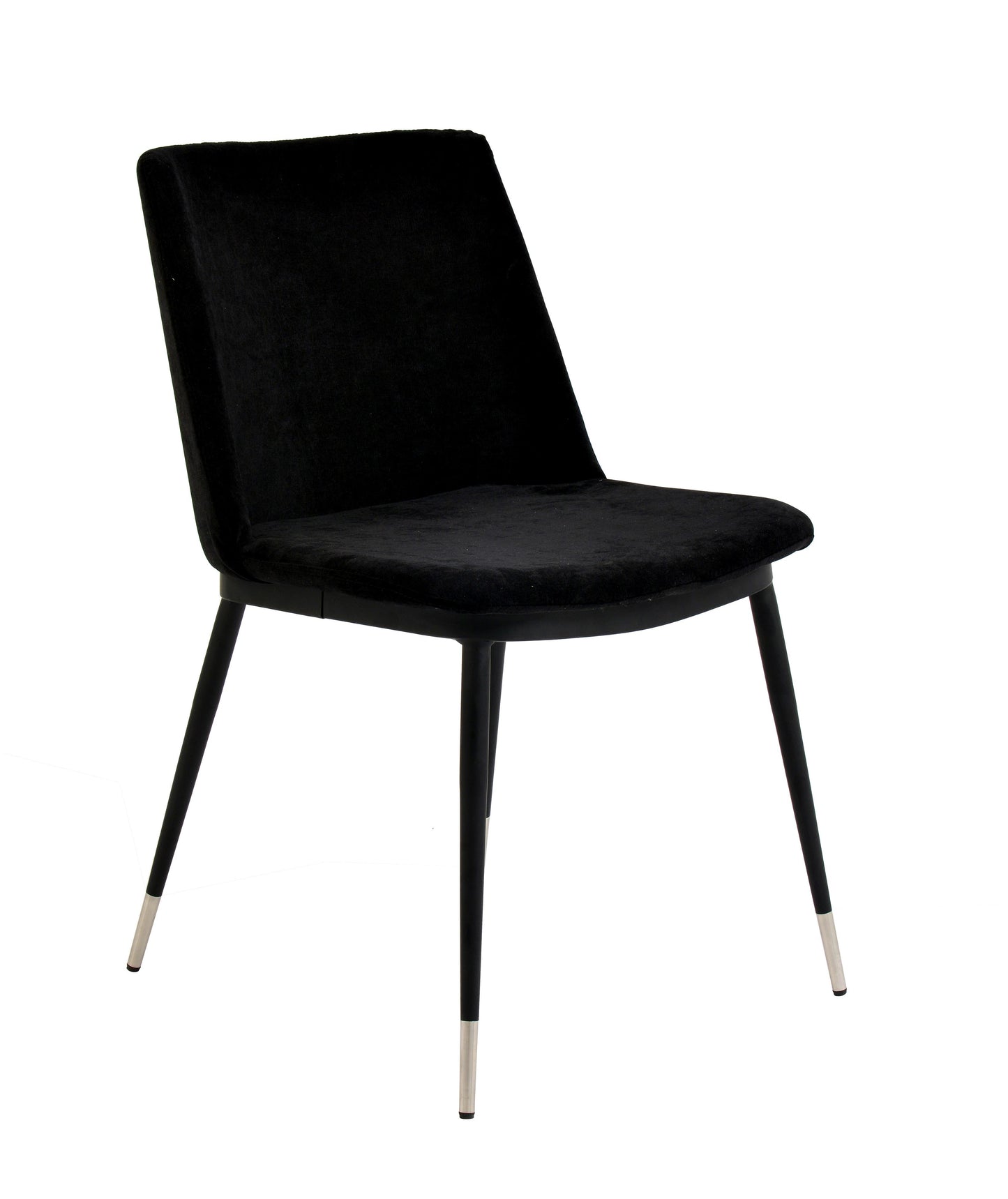 tammy black velvet chair - silver legs (set of 2)