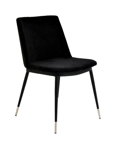 Tammy Black Velvet Chair - Silver Legs (Set of 2)