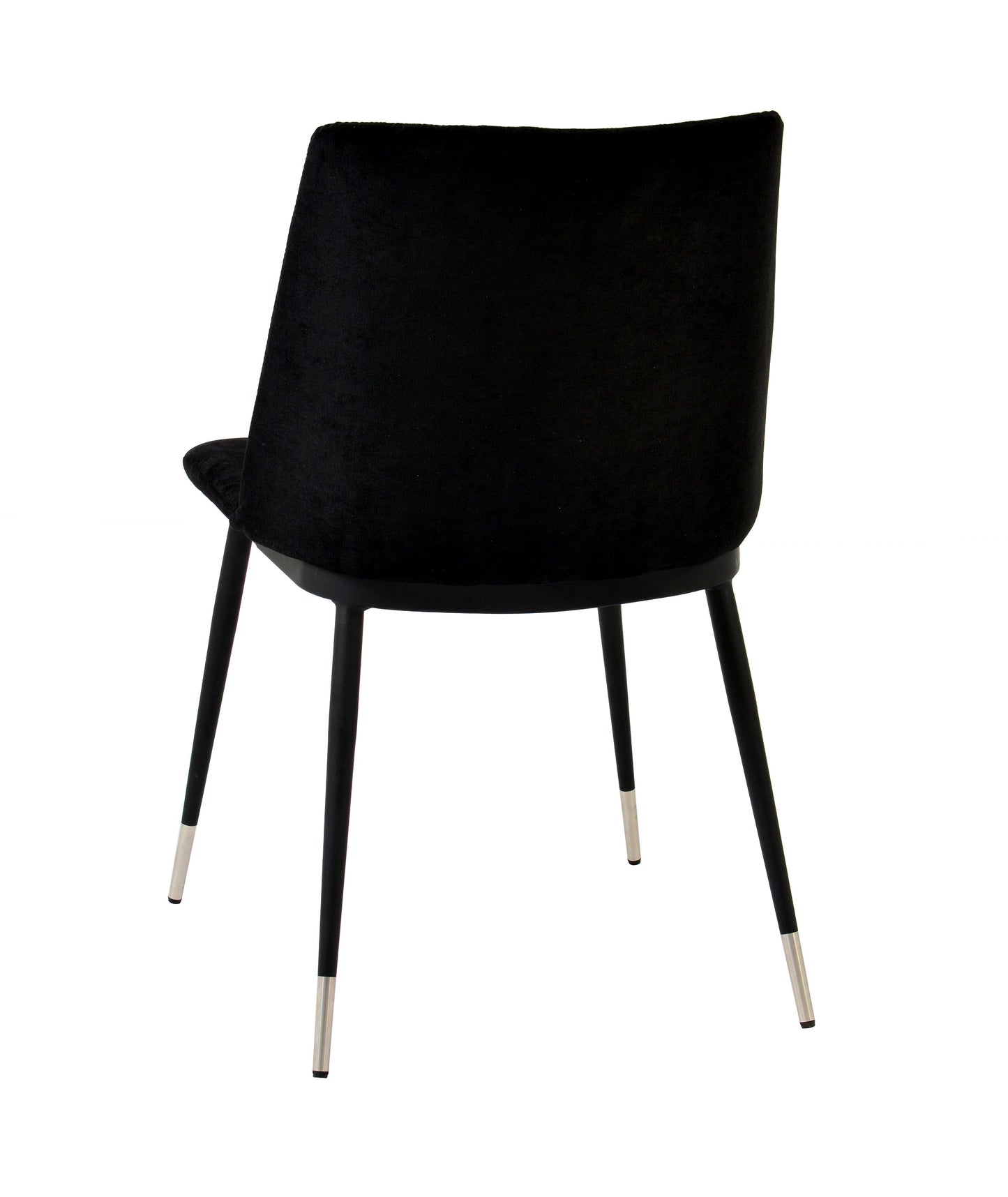 tammy black velvet chair - silver legs (set of 2)