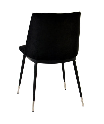 Tammy Black Velvet Chair - Silver Legs (Set of 2)