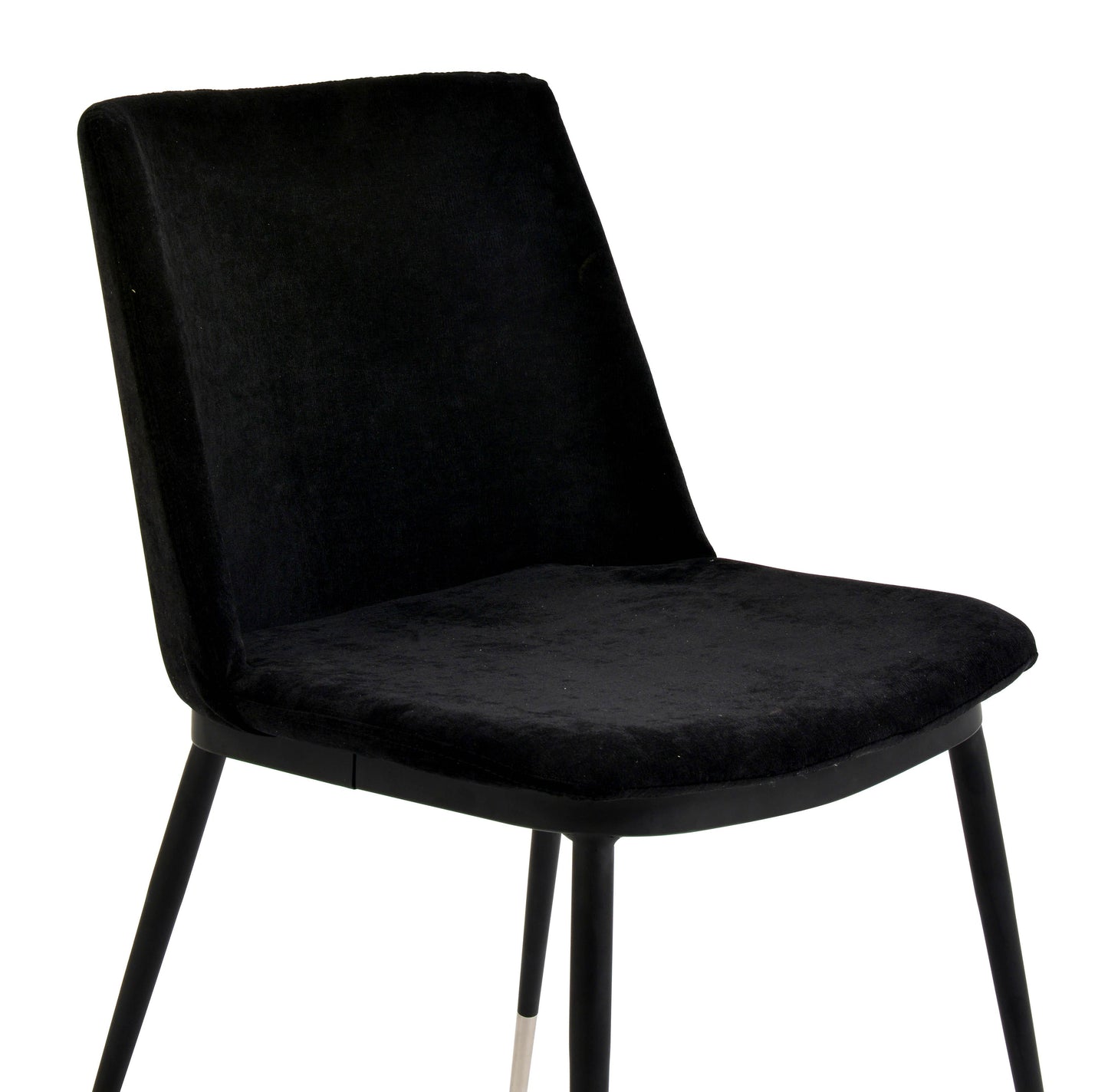 tammy black velvet chair - silver legs (set of 2)