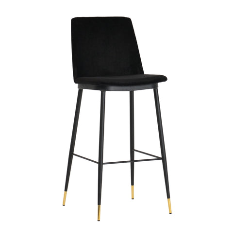 Tammy Black Velvet Counter Stool (Set of 2)