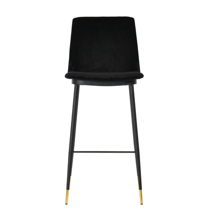 Tammy Black Velvet Counter Stool (Set of 2)