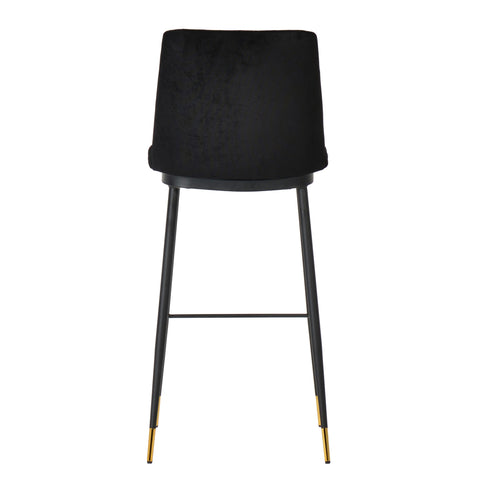 Tammy Black Velvet Counter Stool (Set of 2)