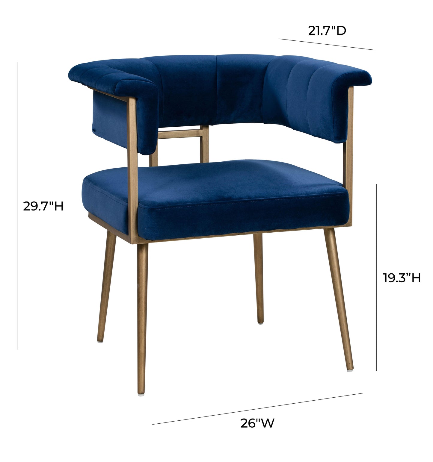 farah navy velvet chair