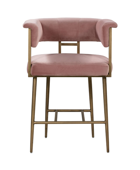 Farah Blush Velvet Counter Stool