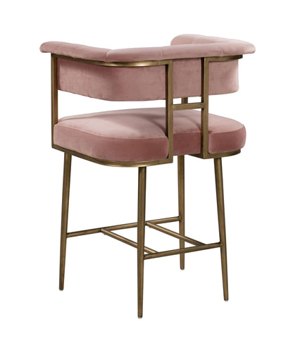 Farah Blush Velvet Counter Stool