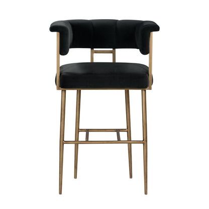 Farah Grey Velvet Bar Stool