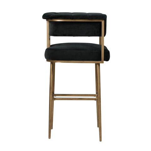 Farah Grey Velvet Bar Stool