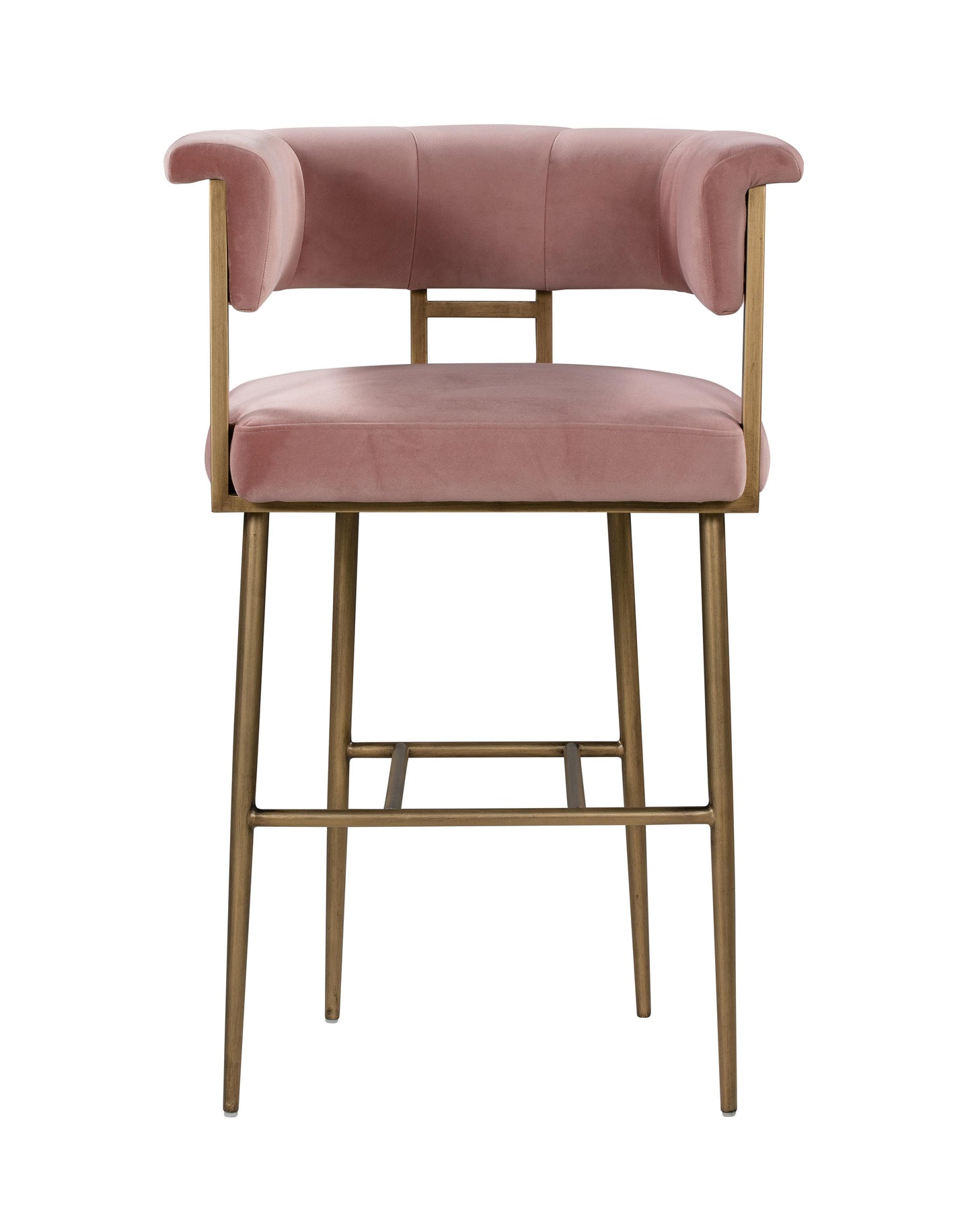 farah blush velvet bar stool