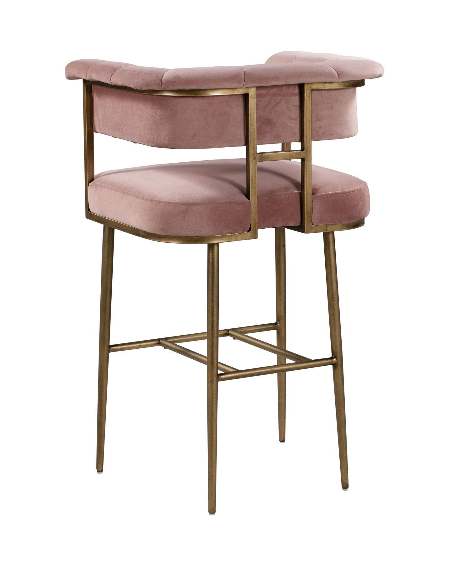 farah blush velvet bar stool