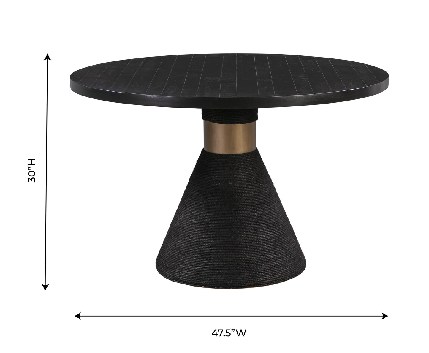 husky black rope round table