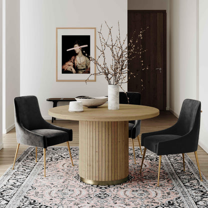 Opal Natural Oak Wood Round Dining Table