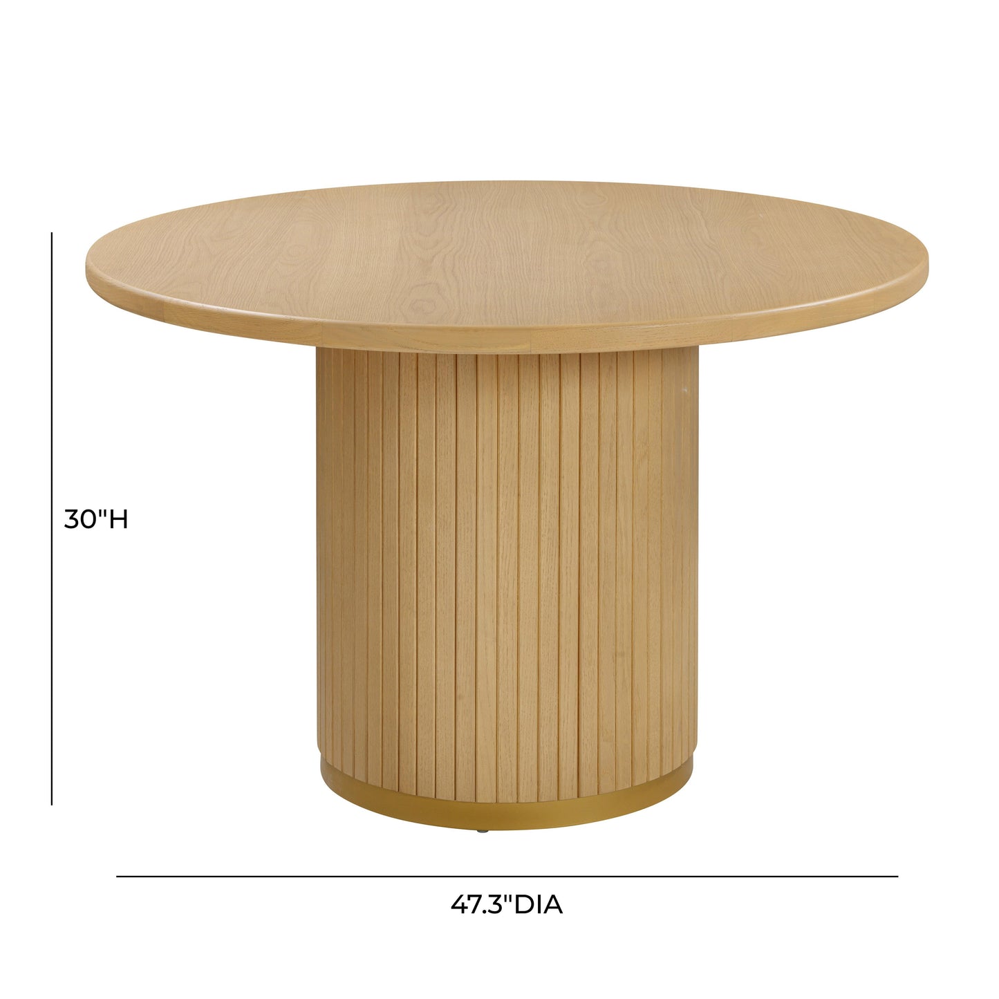 opal natural oak wood round dining table