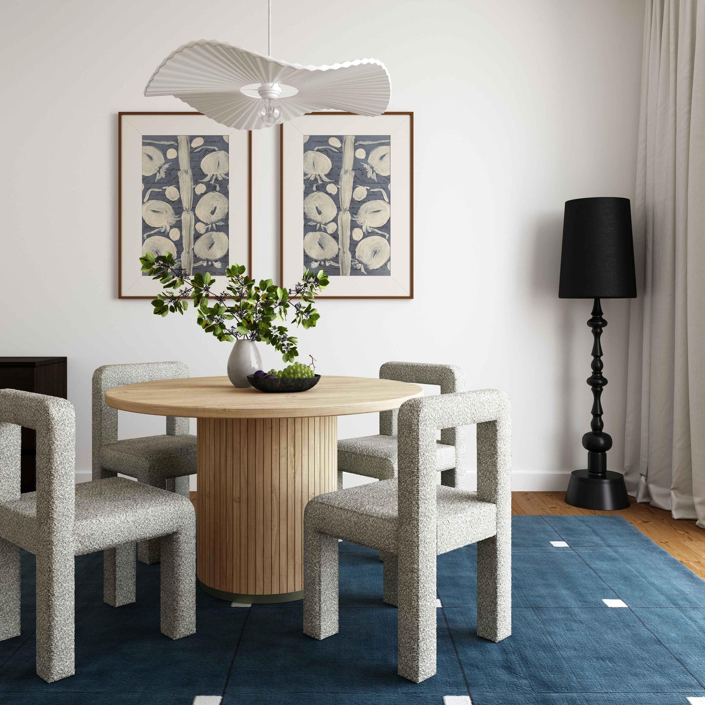 opal natural oak wood round dining table