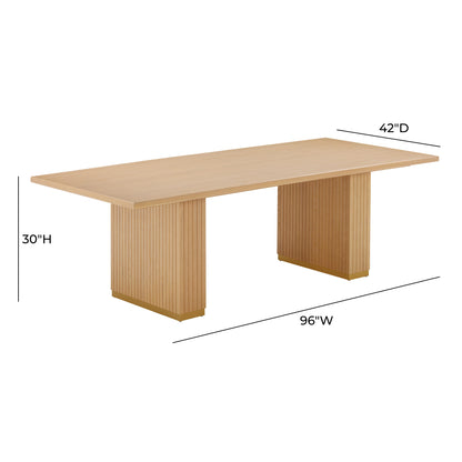 Opal Natural Oak Wood Rectangular Dining Table