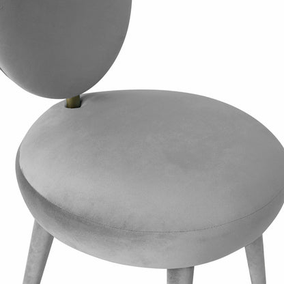 Boba Light Grey Velvet Dining Chair