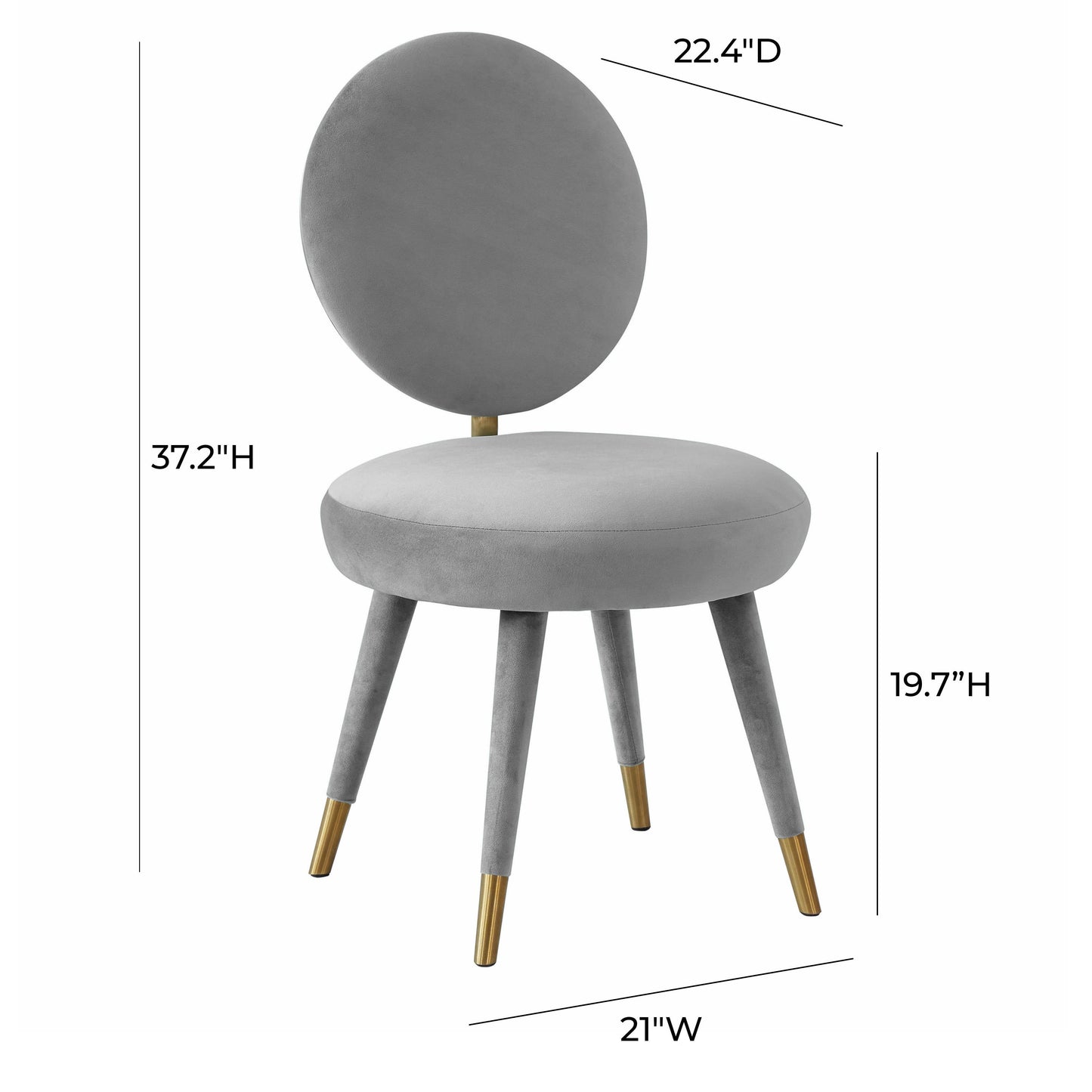 boba light grey velvet dining chair