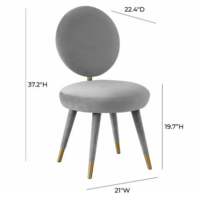 Boba Light Grey Velvet Dining Chair