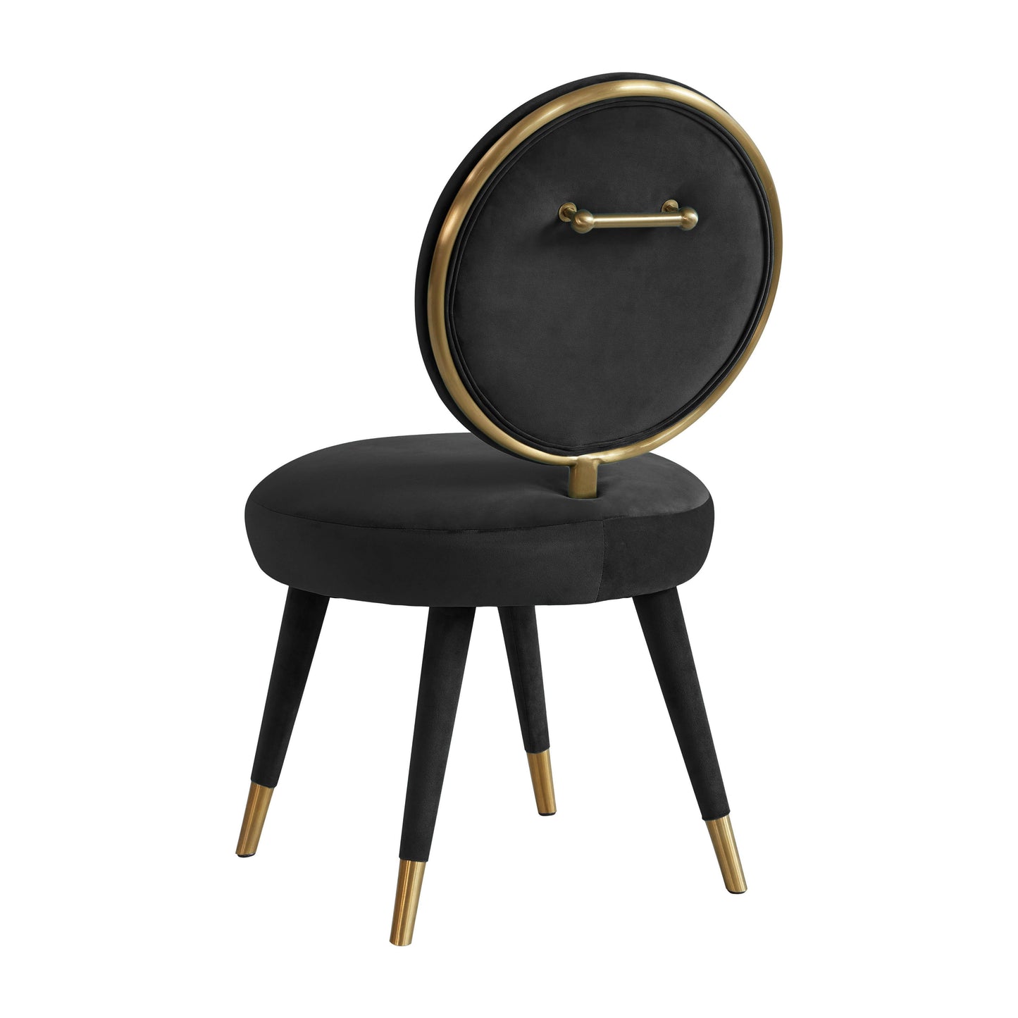 boba black velvet dining chair