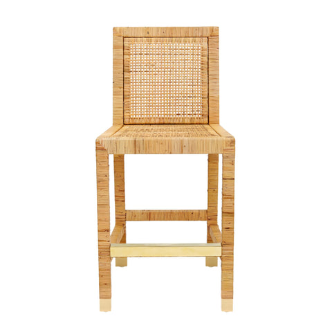 Arielle Bellamy Woven Rattan Performance Fabric Stool - image 5