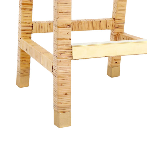 Arielle Bellamy Woven Rattan Performance Fabric Stool - image 8