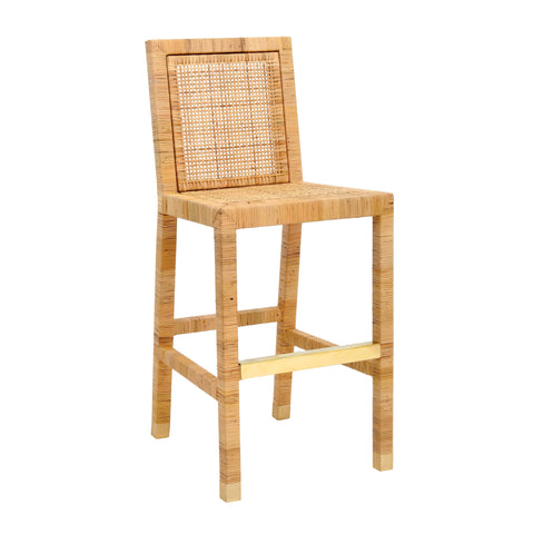 Arielle Bellamy Woven Rattan Performance Fabric Stool - image 3