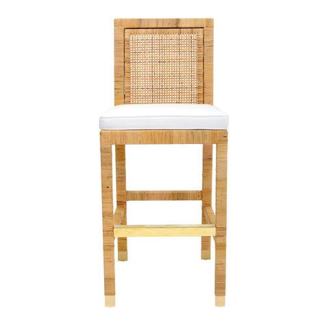 Arielle Bellamy Woven Rattan Performance Fabric Stool - image 4