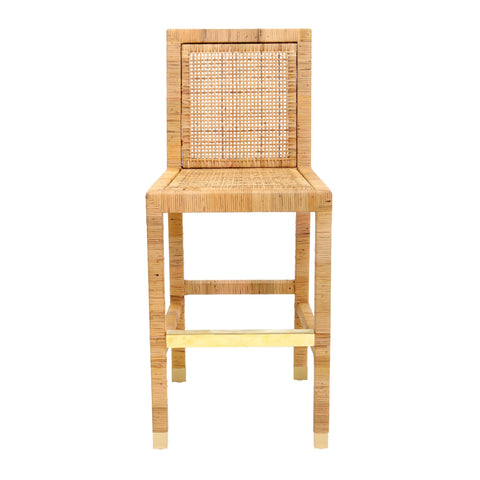 Arielle Bellamy Woven Rattan Performance Fabric Stool - image 5