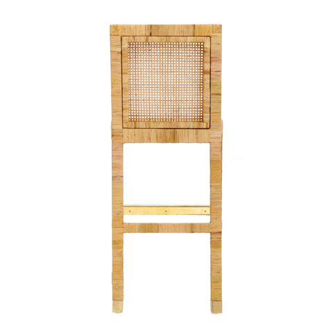 Arielle Bellamy Woven Rattan Performance Fabric Stool - image 7