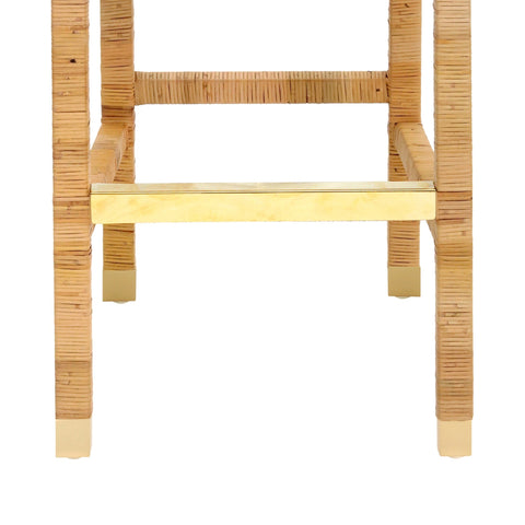 Arielle Bellamy Woven Rattan Performance Fabric Stool - image 8