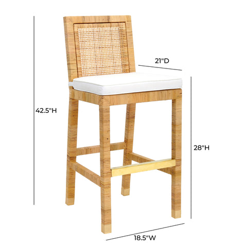 Arielle Bellamy Woven Rattan Performance Fabric Stool - image 9