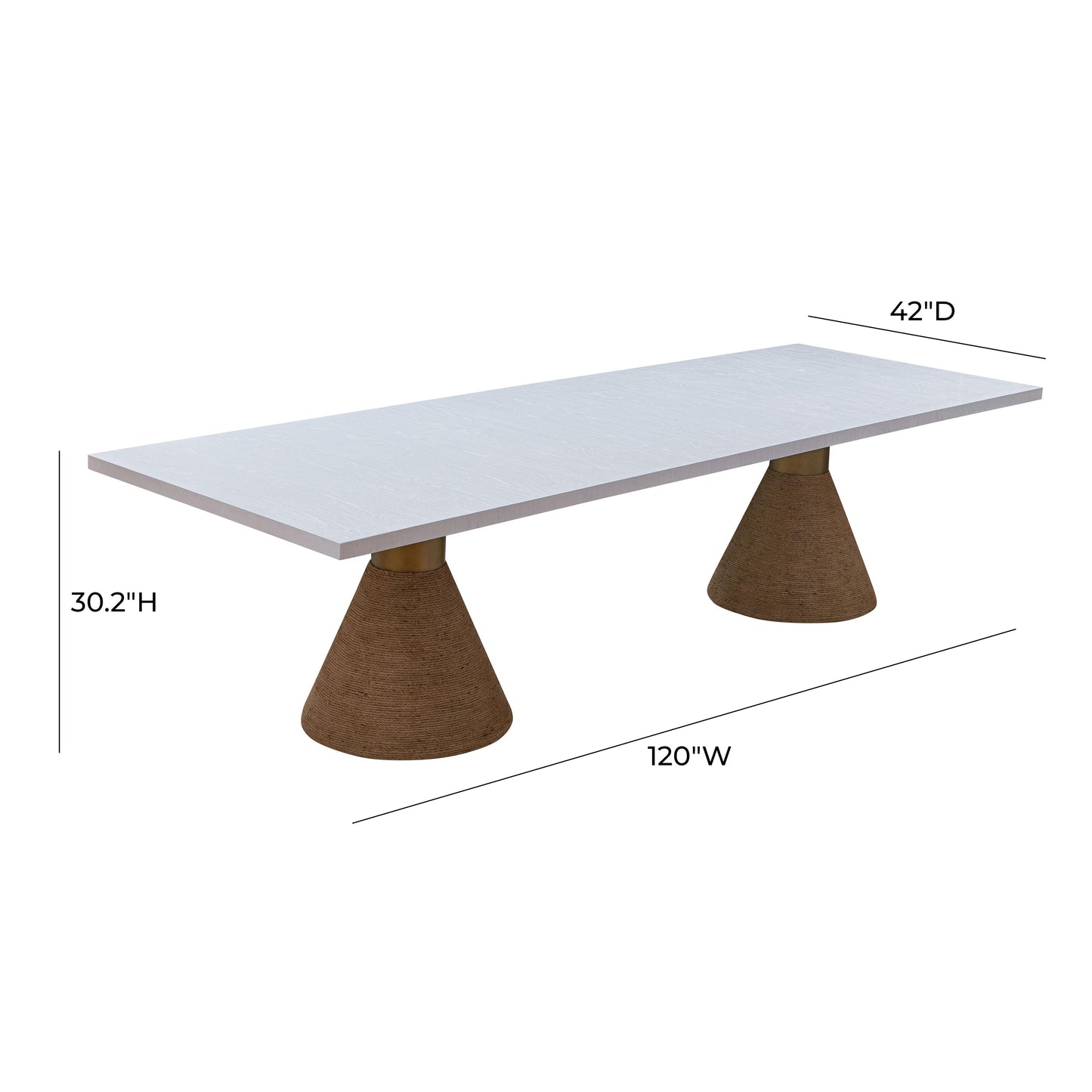 husky natural rope rectangular table