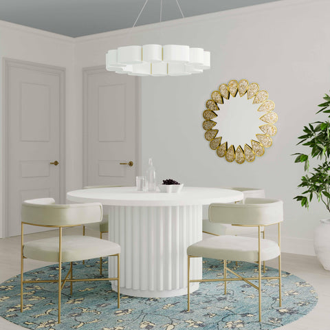McKenzie 55 Inch White Round Dining Table