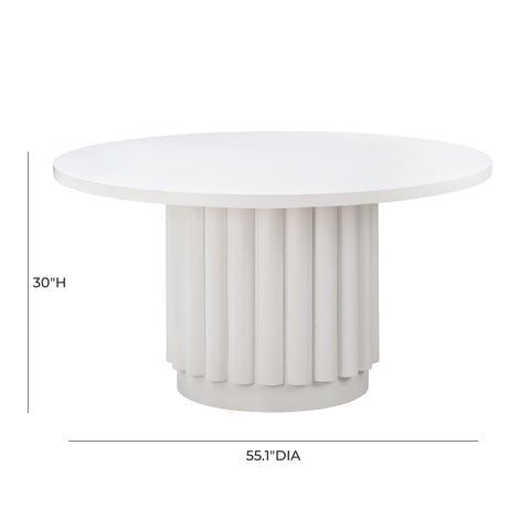 McKenzie 55 Inch White Round Dining Table